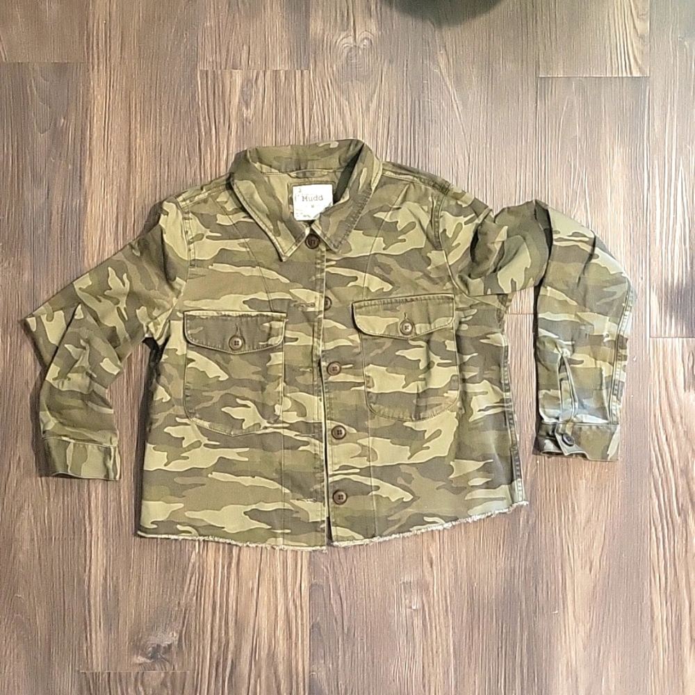 Junior's MUDD (M) Cropped Camo Jean Jacket